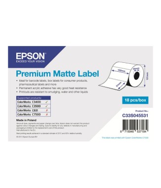 Etiquettes mattes adhésives 102 x 51mm