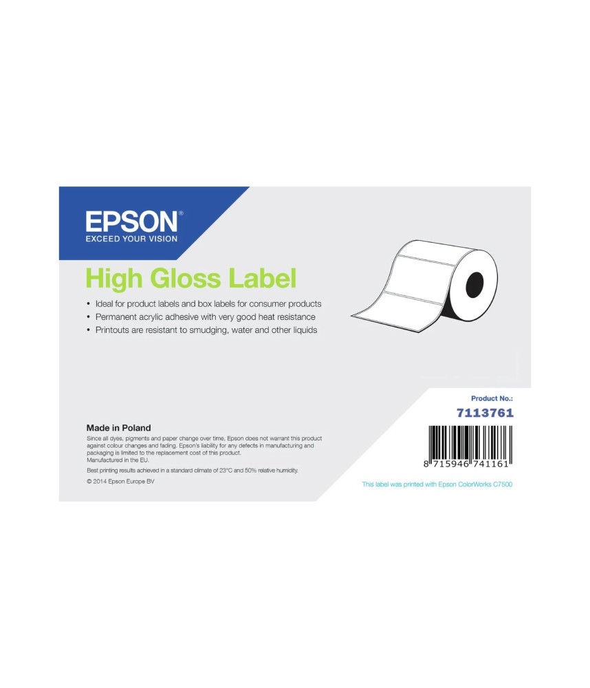 Etiquettes brillantes adhésives 76x51mm