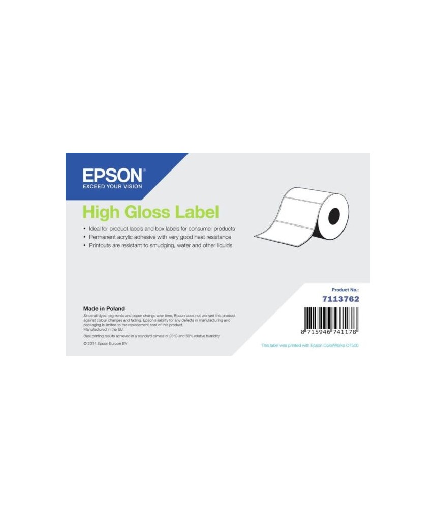 Etiquettes brillantes adhésives 76x127mm