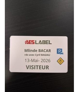 badge visiteur carton