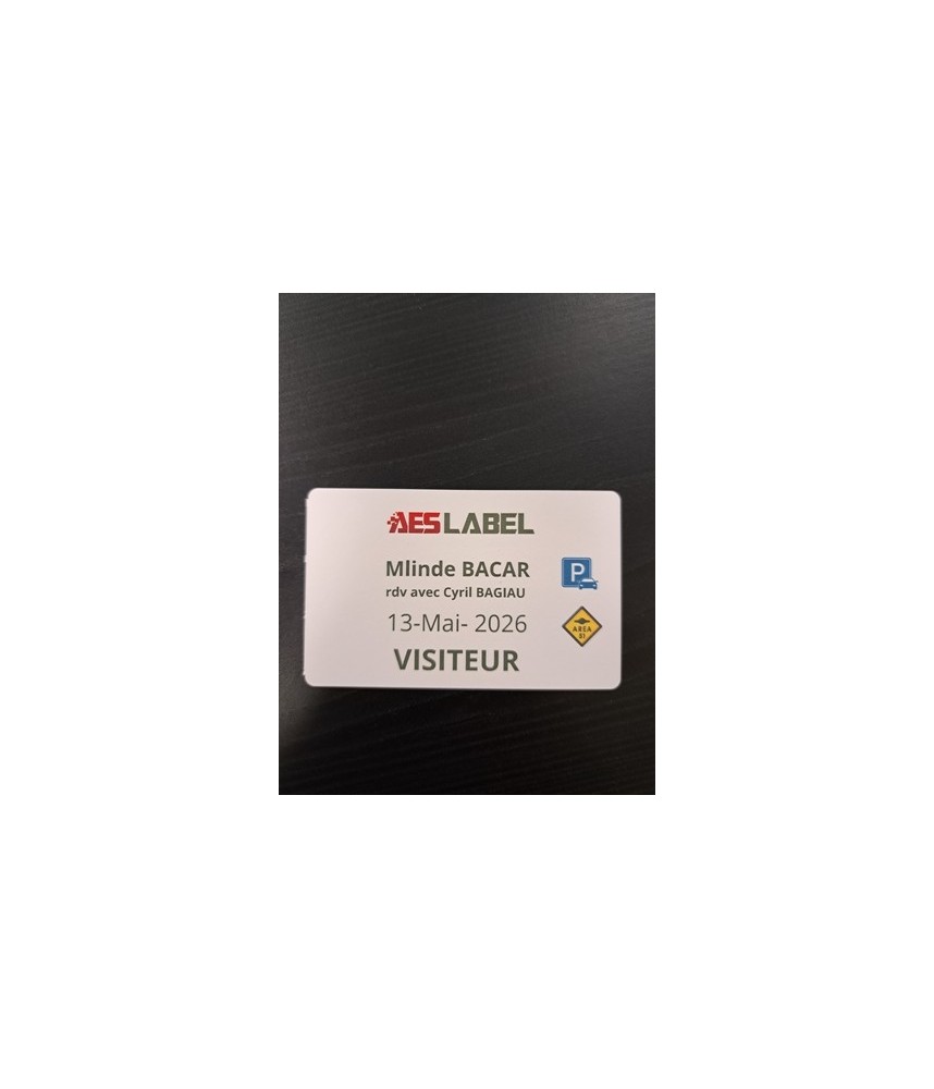 badge visiteur carton