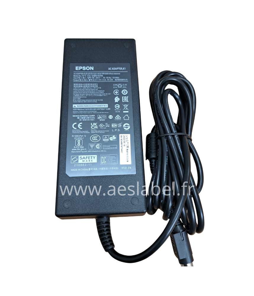 Alimentation Epson C3500 / C4000 / D3800 : Bloc Secteur | AESLABEL