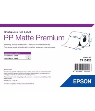Rouleau continu en PP (polypropylène synthétique) premium mat 105mm x 29m Epson 7113704
