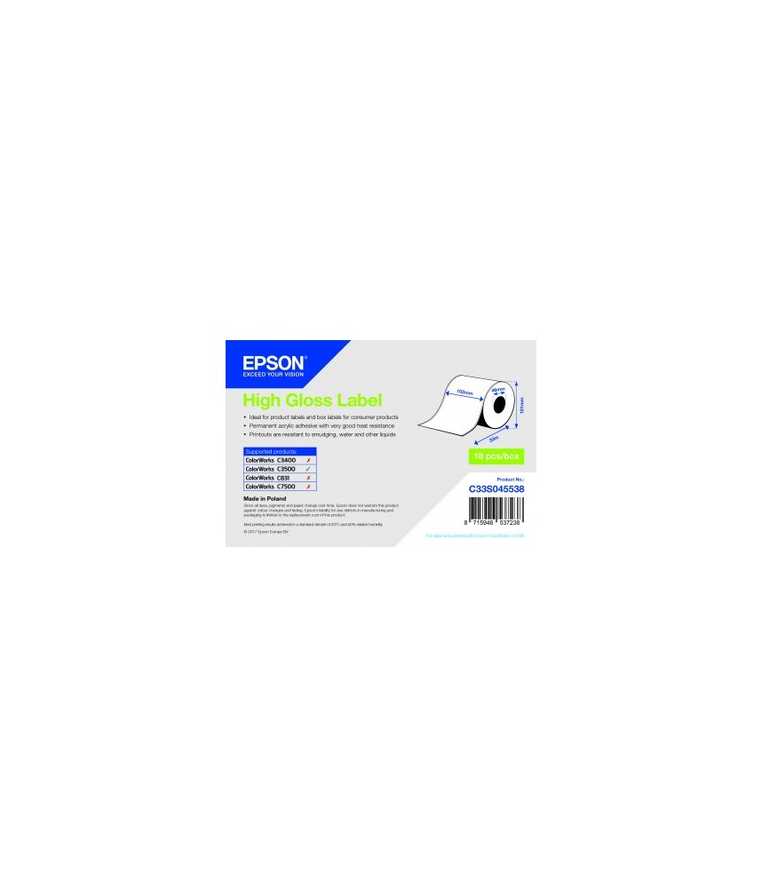 Papier brillant adhesif continu  102 mm