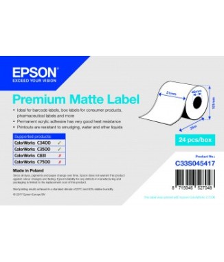 Papier mat adhesif continu  mat 51 mm