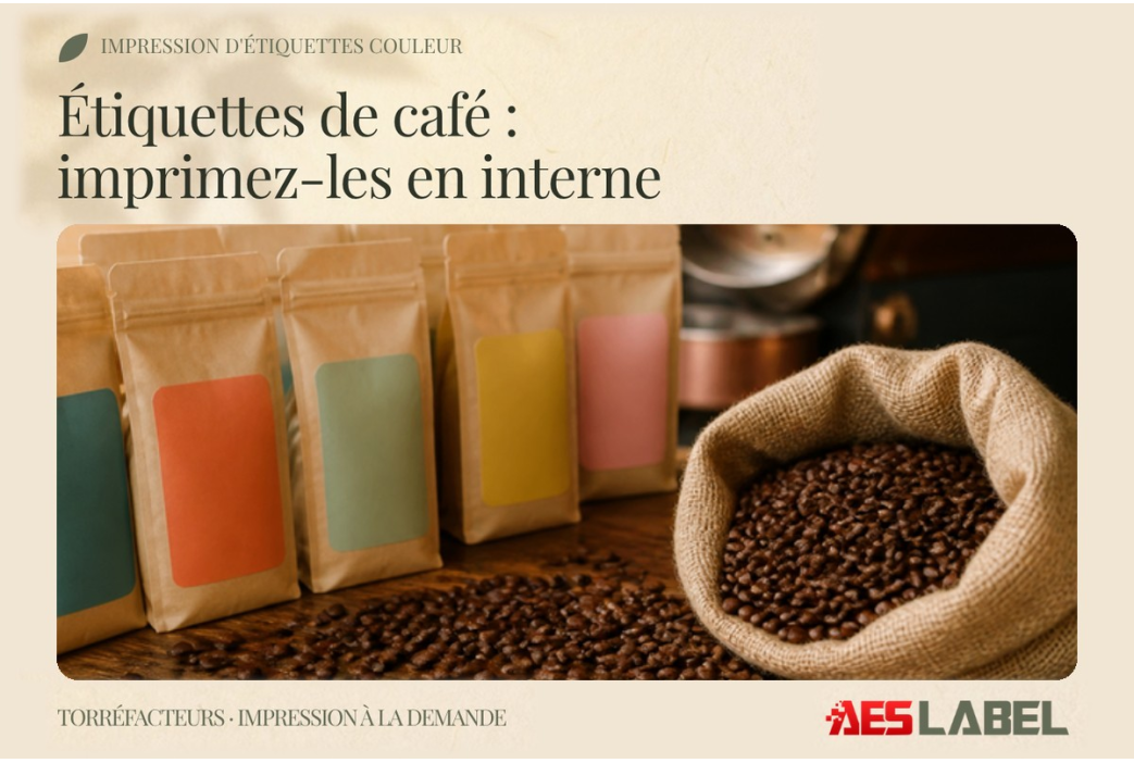 Étiquette sachet café : imprimer en interne, par lot et par origine